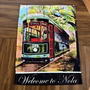Welcome to New Orleans Streetcar Garden Flag